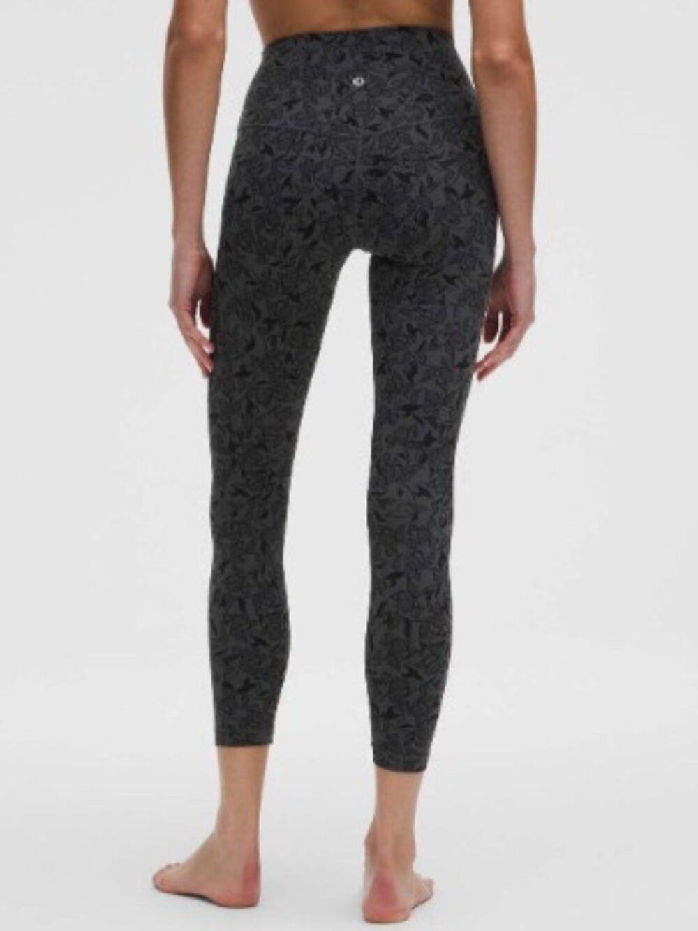 Lululemon Align High-Rise Pant 25" Mini Filigree Lace Grey Multi Floral Size 8